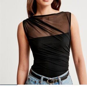 Abercrombie Mesh Draped Slash Top NWT